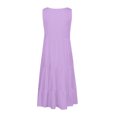 thumbnail image 6 of Sevevn Womens Summer Round Neck Print Sleeveless Beach Dress Sales Today Clearance Purple S, 6 of 8