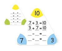 6 Laminated Dry Erase Activity Card Multiplication Fact Families Triangles 