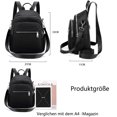 thumbnail image 2 of Dinheiro Mochila Mujer Bolso Bandolera 2 en 1 Mochila de Nylon Impermeable Mochila Escolar Pequeña Mochila Antirrobo para Uso Diario Escuela Viajes Senderismo Trabajo Negro, 2 of 5