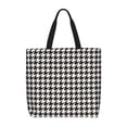 thumbnail image 1 of Fotbe Houndstooth Black And White Bolsa Tote con Estampado para Mujer, Bolsos con Cremallera, Bolsa de Hombro Casual de Gran Capacidad con Bolsillos Internos, 1 of 7