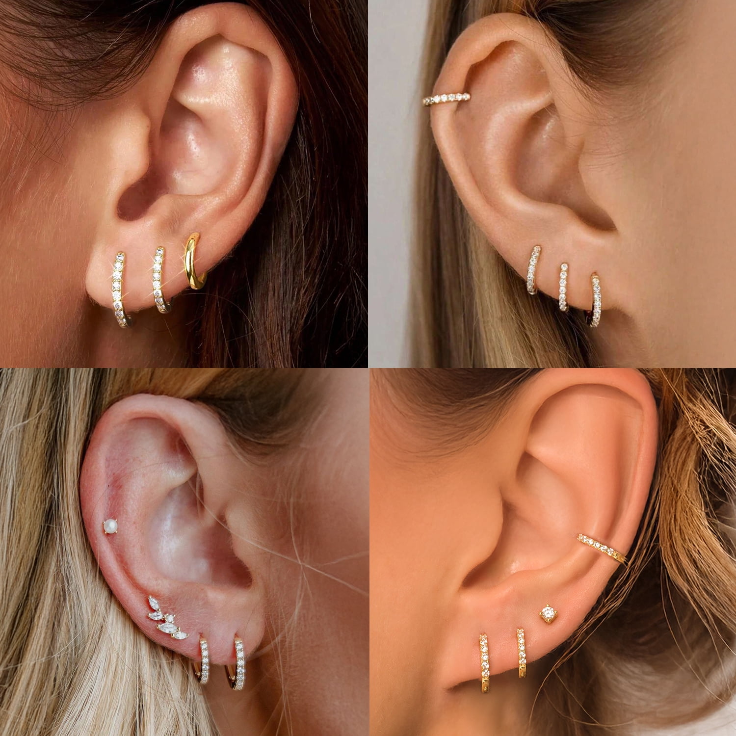 ChicSilver 925 Sterling Silver Tiny Hoop Earrings for Women