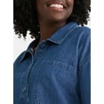 thumbnail image 4 of Time and Tru Women's and Women's Plus Denim Popover, Sizes XS-4X, 4 of 5