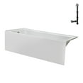 thumbnail image 4 of Streamline NAL-5320-CH 60 in. x 30 in. Acrylic Left-Hand Drain Alcove Bathtub in Glossy White With External Drain in Polished Chrome, 4 of 10