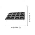 thumbnail image 3 of Professional Non-Stick Cupcake and Cake Baking Pan Set - Carbon Steel Bakeware with Advanced Coating for Easy Release (Black Finish) - 12 Cups-Black, 3 of 4
