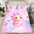 thumbnail image 6 of Manfei 3D Axolotl Bed Sheets Set Twin Size, Pink Fish Scale Bed Sheets Twin, Ocean Sealife Bedding Twin Size, Microfiber Room Decoration, 3 Pieces, 6 of 7