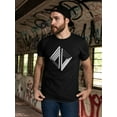 thumbnail image 2 of Set of white triangles in hipster style Men Black T-Shirt, Male Small, 2 of 4