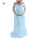 thumbnail image 5 of Vestido de fotografía de maternidad Qarigey fuera del hombro gasa Maxi embarazo Azul claro S, 5 of 6