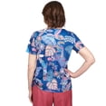 thumbnail image 2 of Alfred Dunner Womens Petite Mosaic Parrot Drawstring Hem Top, 2 of 6