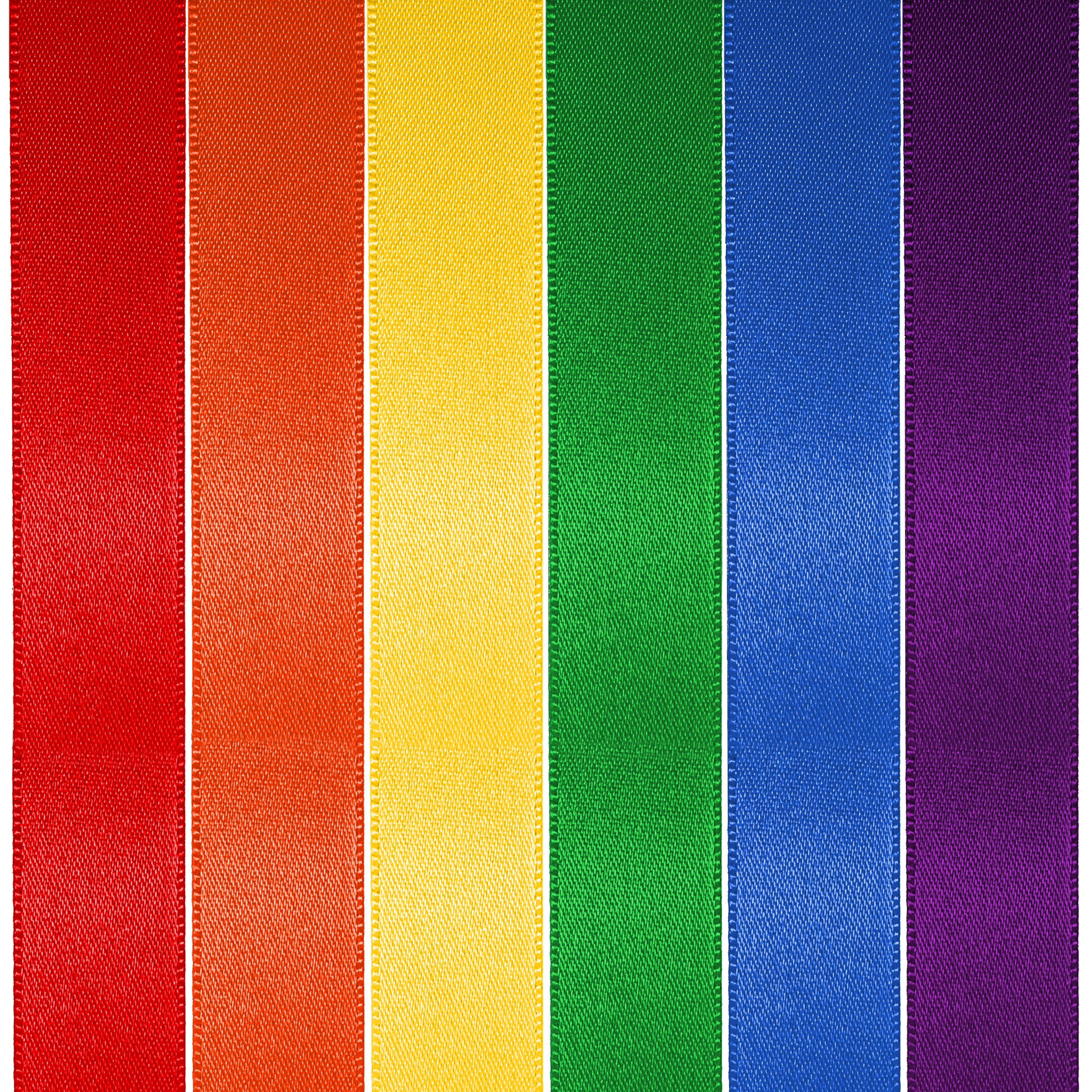 Rainbow Double Faced Satin Ribbon, 6 Colors, 5/8" x 600 Yards by Gwen Studios
