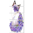 thumbnail image 2 of Cute Cat with Blue Flowers - Animal Canvas Art Print, 2 of 3