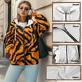 thumbnail image 6 of Garronmavis Yellow Zebra Print Women Full Zip Up Oversized Sweatshirts XS Smooth Warm Womens Fashion Tops Hoodies Comfortable Warm Winter Fall Outfits Fashion Clothes, 6 of 7