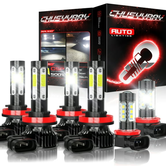 Fit 2007-2018 Nissan Altima LED Headlight Hi/Lo Fog Light bulbs Combo Kit White Canbus Ready
