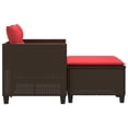 thumbnail image 3 of vidaXL Garden Sofa 2-Seater with Stools Brown Poly Rattan, 3 of 5
