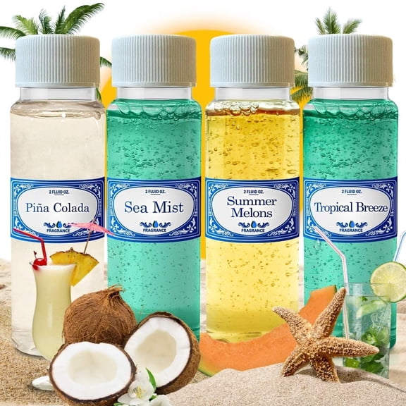 Caribbean Essence Rainbow Vacuum Fragrance 2.0 fl oz 4 Pack | Summer Melons | Sea Mist | Pina Colada | Tropical Breeze | Rainmate, Water vacuums