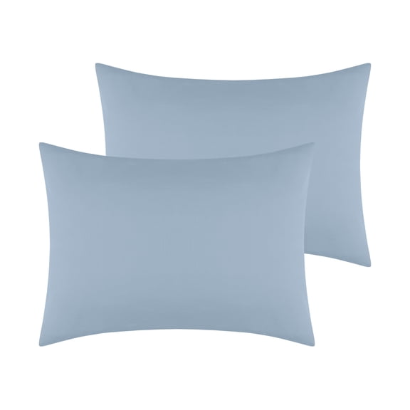 REGALWOVEN Cotton Pillowcases Queen Size Pillow Covers Set of 2 with Envelope Closure, Queen Blue