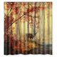 thumbnail image 1 of ABPHQTO Lindo ciervo en el bosque de otoño Árbol rojo Hojas Pintura Cortina de ducha Cortina de ducha impermeable 160x180 cm, 1 of 2