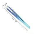 thumbnail image 2 of Unique Bargains 1 Pc Glue Gradient Flat Edge Eyebrow Tweezer for Bathroom Travel Hotel Blue Stainless Steel, 2 of 4