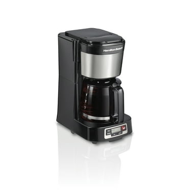 Hamilton Beach 5 Cup Compact Coffee Maker, Programmable, Glass Carafe, Model 46111