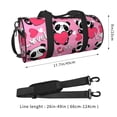 thumbnail image 4 of Gaeub Panda Heart Valentine Pink Lightweight Travel Cylinder Bag Gym Tote Bag Sports Training Duffle Bag with Pockets and Straps, 4 of 8