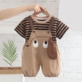 thumbnail image 2 of Baby Boy Outfits Toddler Boys Clothes Clearance Sale Summer Outfit Sets Kids Spring Cotton Round Neck Printed Short-sleeved Beach 18-24 Months 2t 3t 4t 5t 6t T-shirt Tops Shorts 2PCS Set T-Shirt +, 2 of 4