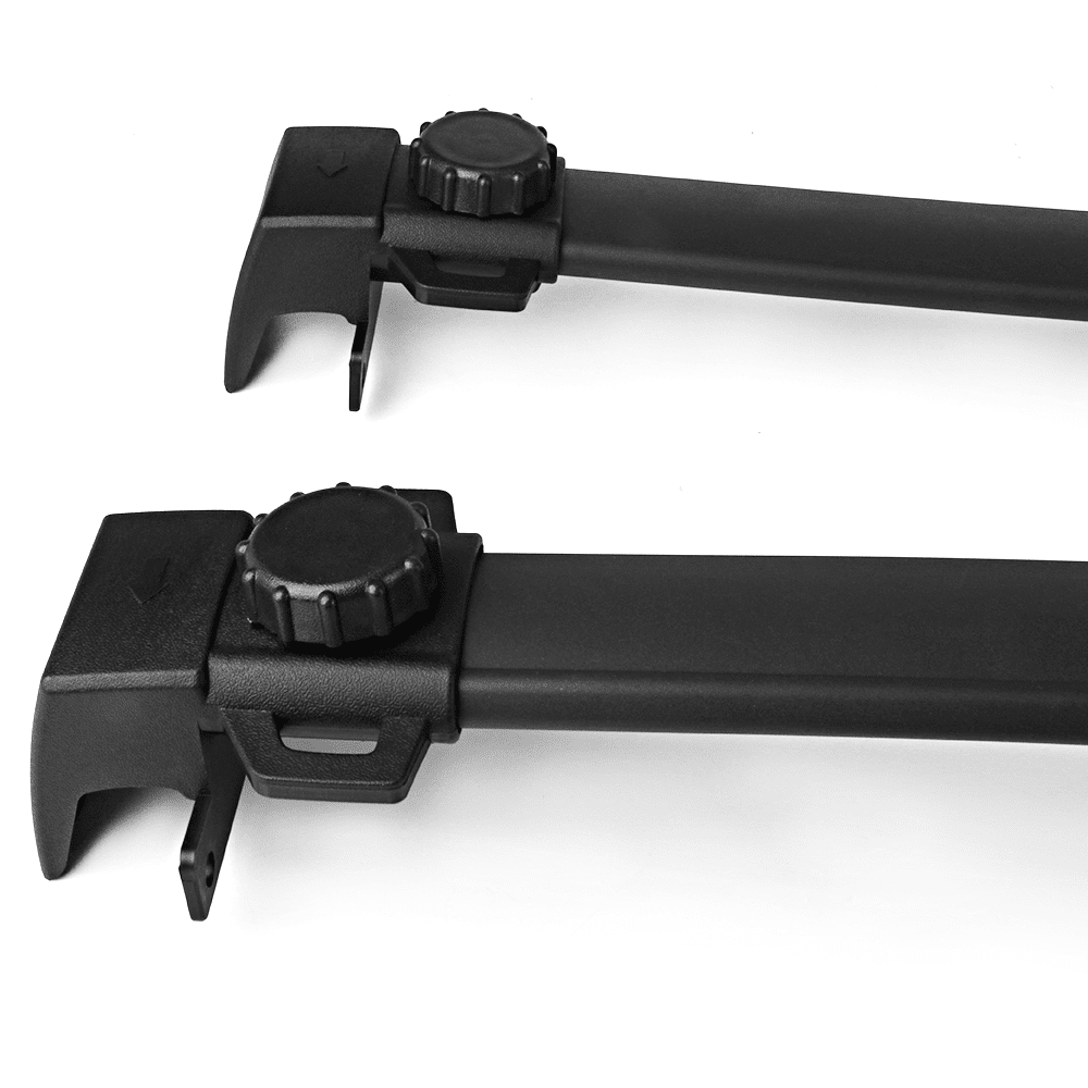 Ikon Motorsports Compatible with 17-23 Jeep Compass Factory Style Top Roof Rack Cross Bar Pair Black