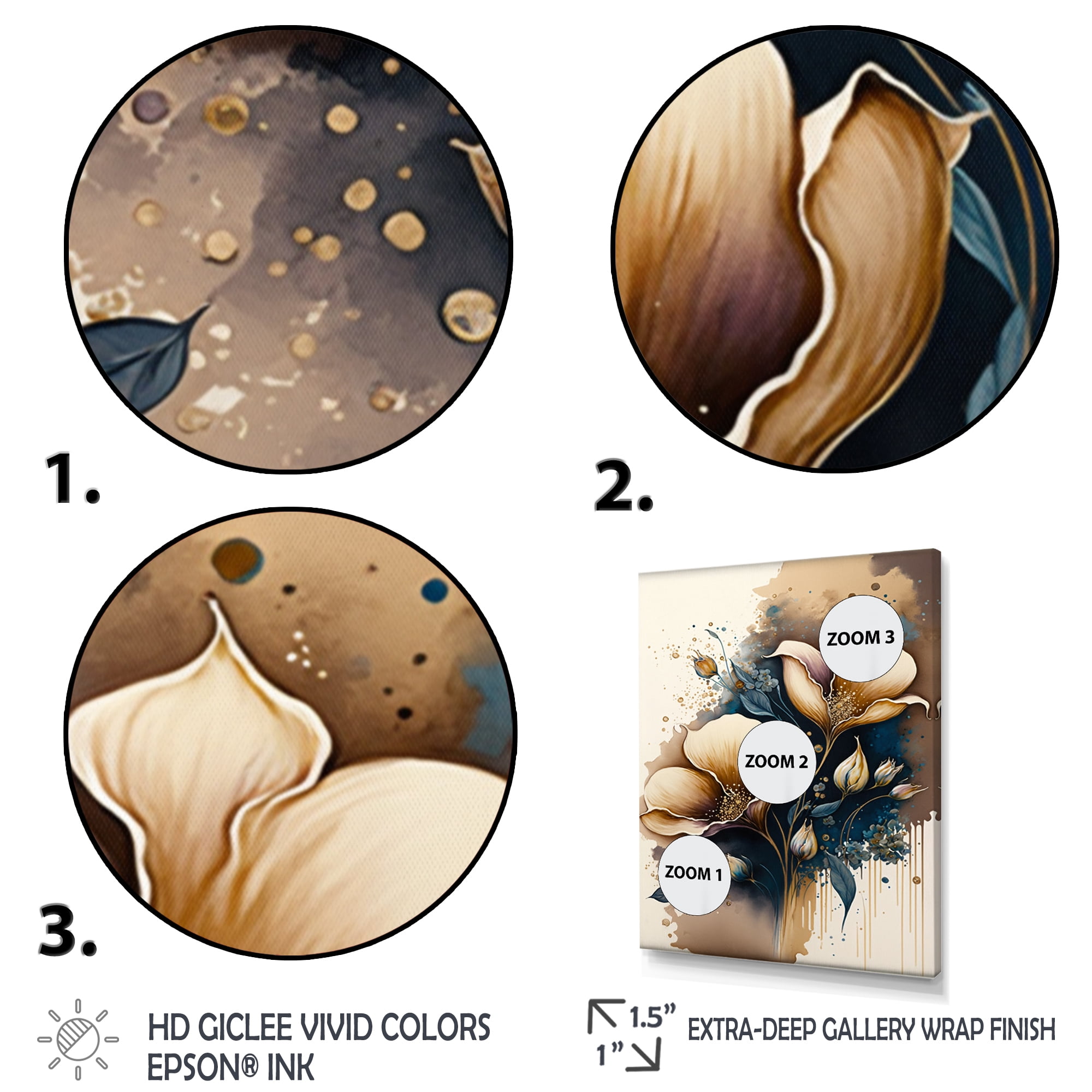 Designart Deep Blue Calla Lily Bouquet VII Canvas Wall Art