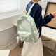 thumbnail image 4 of Mochila de estudiante de viajero simple de moda de tela laminada para mujer (verde), 4 of 9