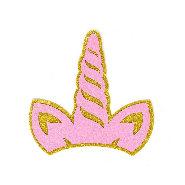 EVA Glitter Foam Unicorn Horn Cut Outs, Gold/Pink, 7-Inch, 10-Count