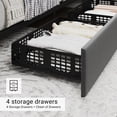 thumbnail image 3 of Historyli Frame with 4 Storage Drawers, Faux Leather Upholstered Platform Bed Frame, Adjustable Headboard,No Box Spring Needed, 3 of 27