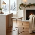 thumbnail image 5 of SAFAVIEH Masami Modern Style Counter Stool, White/Gold (19.8 in. W x 22 in. D x 40 in. H), 5 of 17