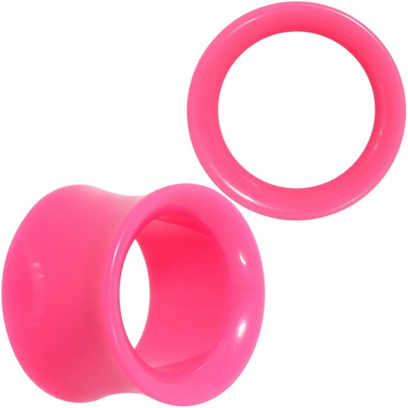 Body Candy Womens 5/8" 2Pc Pink UV Acrylic Saddle Plugs Double Flare Plug Tunnel Ear Plug Gauges 16mm