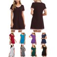 thumbnail image 4 of Vestido, Vestido de tumbona para mujer, camisones sueltos de manga corta, pijamas para descansar Tomshoo Gris/Medio, 4 of 7