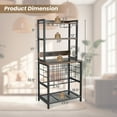 thumbnail image 3 of Costway Wine Bar Cabinet with 4 Tier Storage Shelves Glass Holders Bottle Racks Industrial, 3 of 9