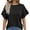 Black, variant on yunLCZ Women's Cap Sleeve Tank Tops 2025 Spring/Summer New Solid Color Round Neck Sleeve Short Sleeve T Shirt