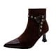 thumbnail image 1 of NECHOLOGY Botas Mujer Adulto Femenino Zapatos Botines de mujer Zapatos De Tacón Para Mujer Y Botines Botas De Moda De Cuero De Tacón De Otoño E Invierno (Brown, 6.50), 1 of 6