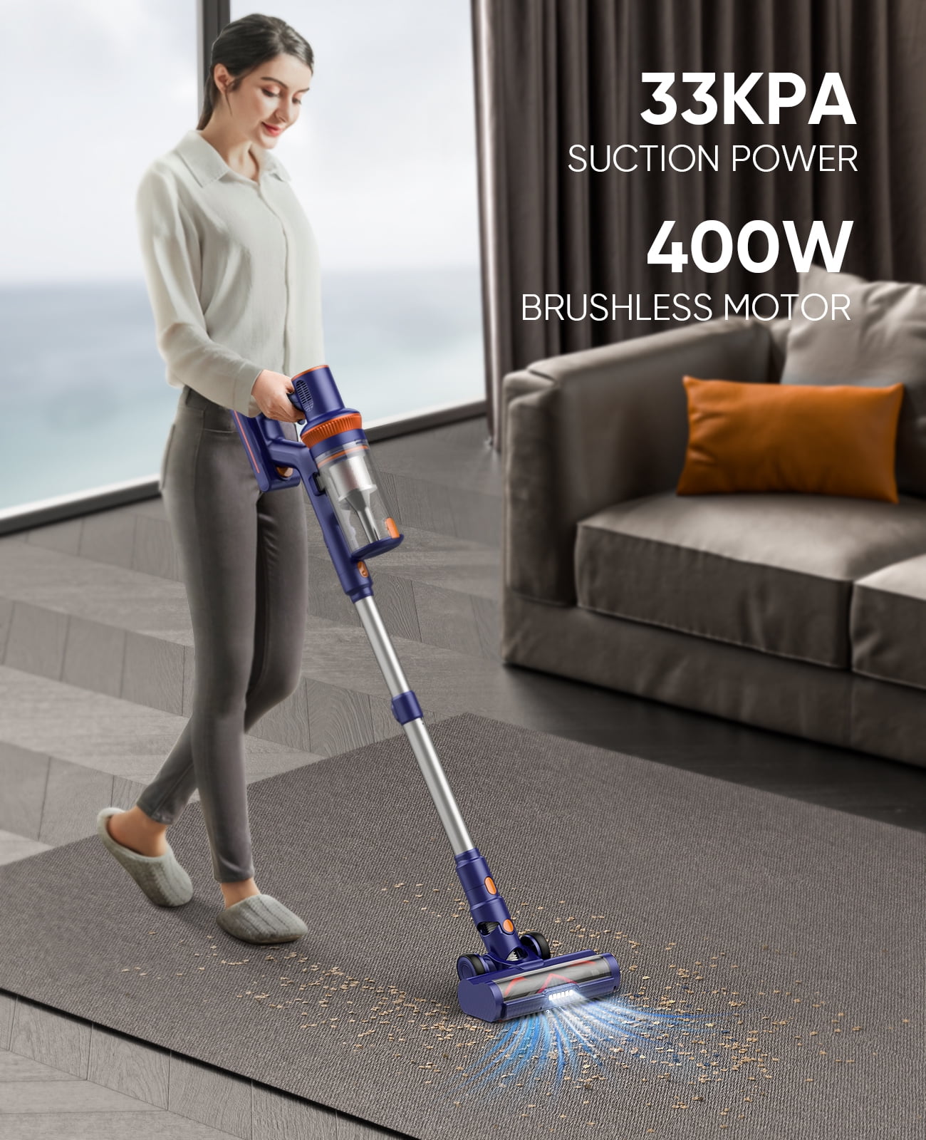 Buture Cordless Vacuum Cleaner Lightweight With Stick vacuum cleaner for  Home Carpet Floor Pet Hair 