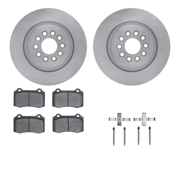 Dynamic Friction Company Rear Brake Rotors with 5000 Euro Ceramic Brake Pads includes Hardware 6612-20043