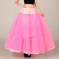 thumbnail image 2 of RUTAYY Women Big Swing Long Boneless Skirt Half Shag Petticoat Solid Color Smocked Boho Pleated Skirts, 2 of 4
