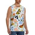 thumbnail image 2 of Uemuo Insects and Flowers Pattern Men's Sleeveless T-Shirt,Muscle Athletic Tank Top, Moisture-wicking Quick-dry Breathable Classic Tee Top for Gym Run Outdoor Sports-Small, 2 of 8