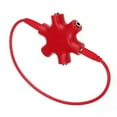 thumbnail image 1 of Écouteur de Flocon de Neige 3.5hexagonal un Quart Écouteur Audio splitter Snowflake splitter Adaptateur Audio plug [Rouge], 1 of 9