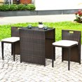 thumbnail image 4 of Gymax 3 PCS Cushioned Wicker Patio Furniture Set Seat Sofa Outdoor No Assembly Brown, 4 of 10