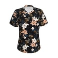 thumbnail image 2 of Uemuo Lilies Flowers Printed Women's Classic V-Neck T-Shirt - Soft, Breathable, Moisture-Wicking, Perfect for Casual, Office, Travel, and Everyday Wear-Small, 2 of 5