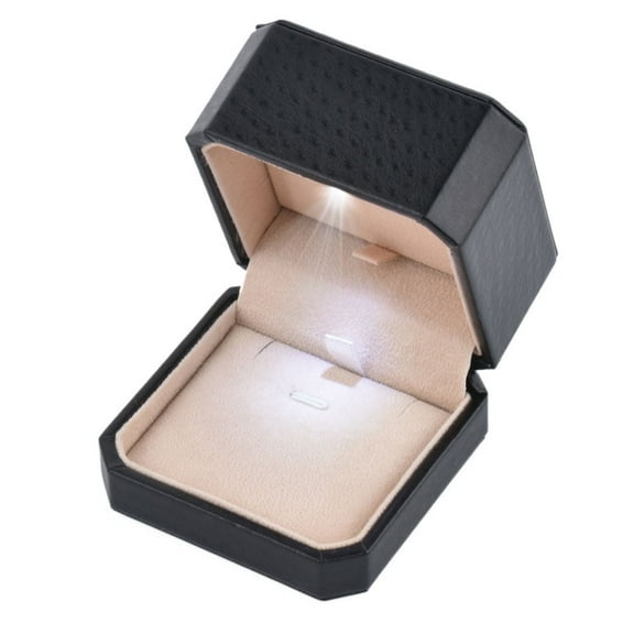 Odear Jewelry Gift Box with LED Light, PU Pedant Jewelry Case with Light, Jewellery Display Box for Wedding, Engagement, Proposal, Birthday and Anniversary