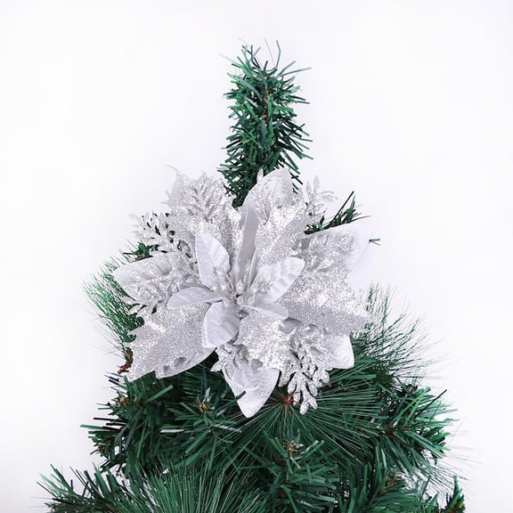 Vikakiooze 2022 10PCS Christmas ornament glitter hollow leaf wreath vine circle decoration Christmas Decorations