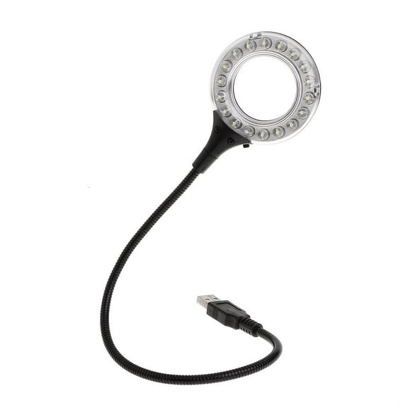 Yammee Ring LED Light USB Table Desk Lamp 5V Bright Bulb Flexible Gooseneck Adjustable