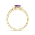 thumbnail image 2 of ANGARA Natural 1.15 Ct. Amethyst with Diamond Halo Engagement Ring in 14K Yellow Gold for Women (Ring Size: 11.5), 2 of 9