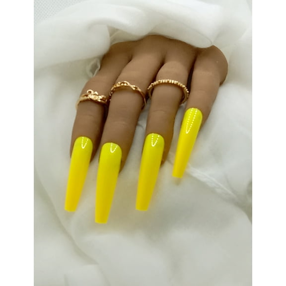 Lovely Claws Gloss Yellow 2XL Press on Nail set