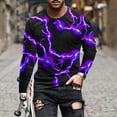 thumbnail image 1 of Blusas y camisas de manga larga con cuello redondo para hombre Camisa con estampado de luces Cuello redondo Manga larga Jersey Camiseta estampada Blusa para hombre Blusa, 1 of 5