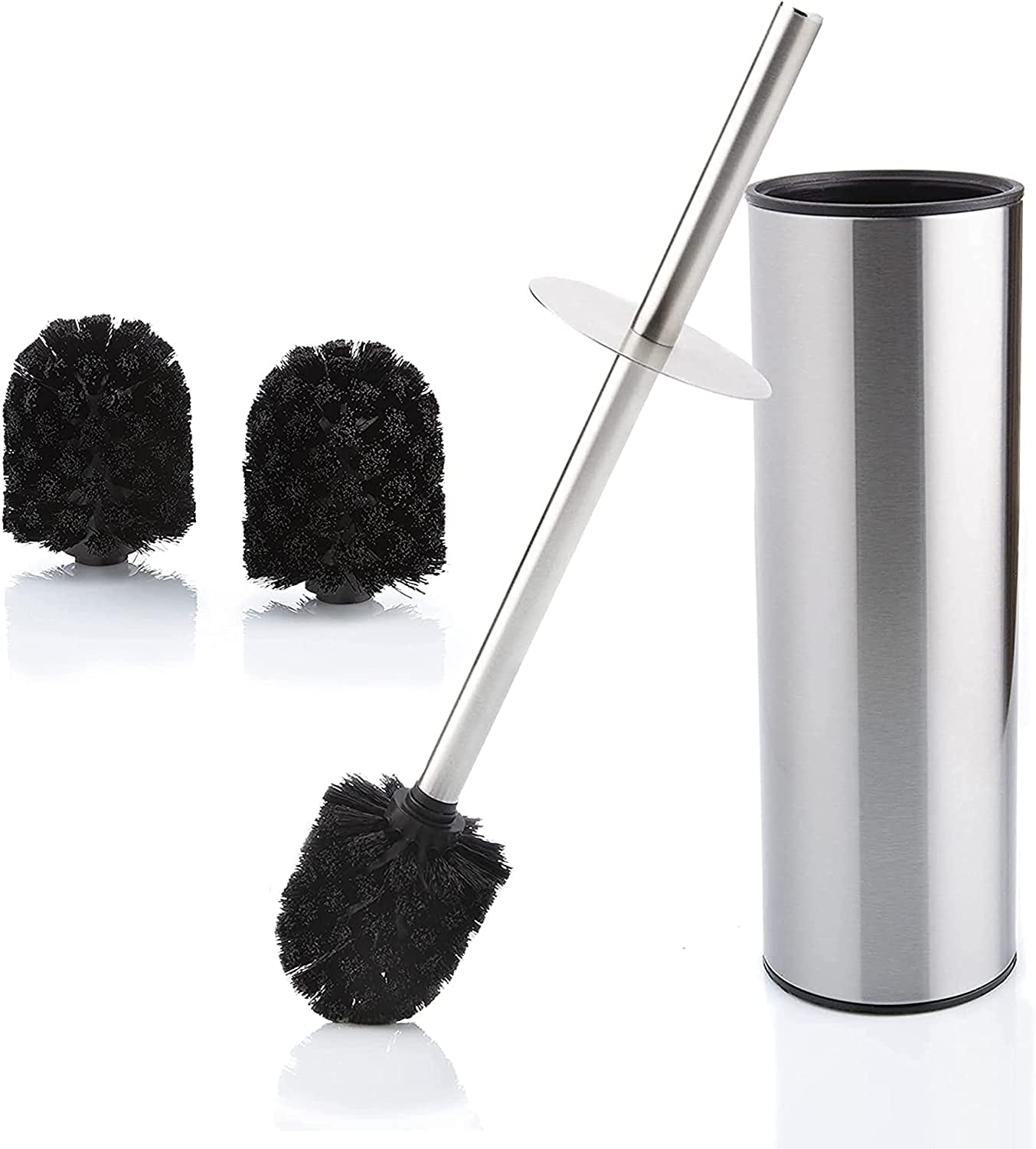 STAINLESS STEEL TOILET BRUSH AND HOLDER FREE STANDING BATHROOM BRUSH 3 COLOR NEW 