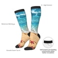 thumbnail image 6 of Haiem Tropical Beach With Starfish Socks, Funny Novelty Crazy Design Cotton Socks Sports Socks Knee High Socks For Men, Women,1Pairs - Gift For Working Friends, 6 of 8